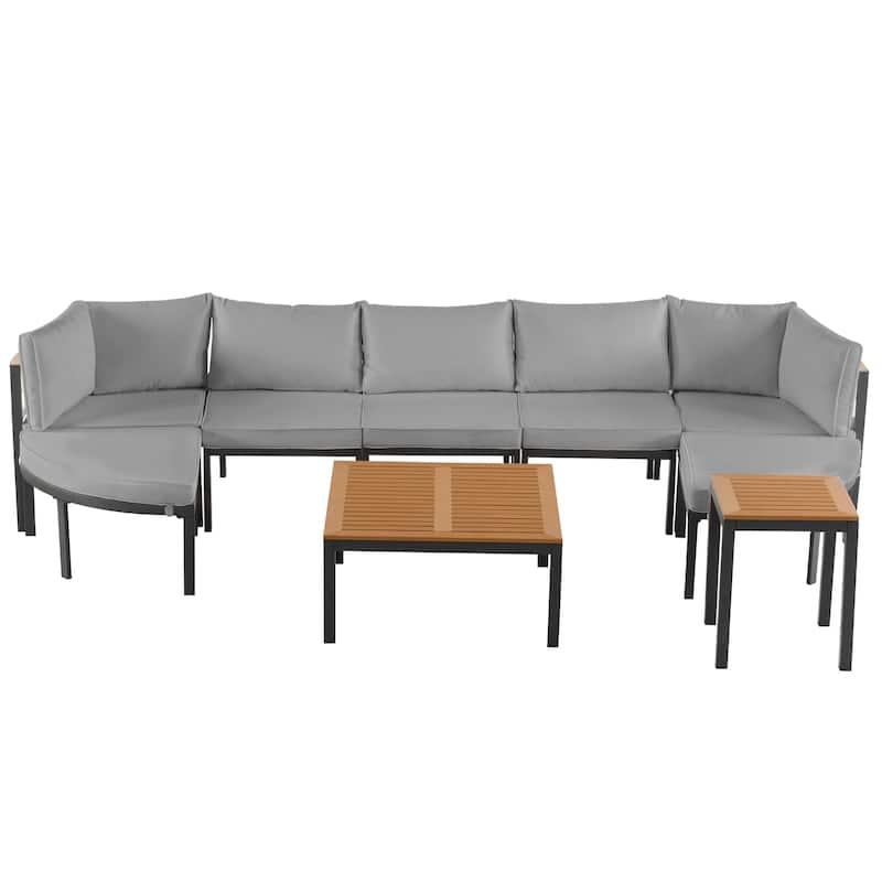 Modern Outdoor Sectional Sofa Set Patio Seating Group Outdoor Conversation Set with Cushions for Patio, Backyard, Garden