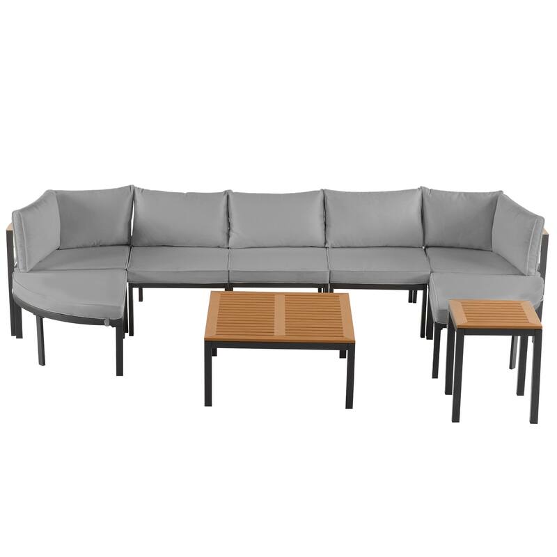 Modern Patio Sectional Sofa Set with Cushions