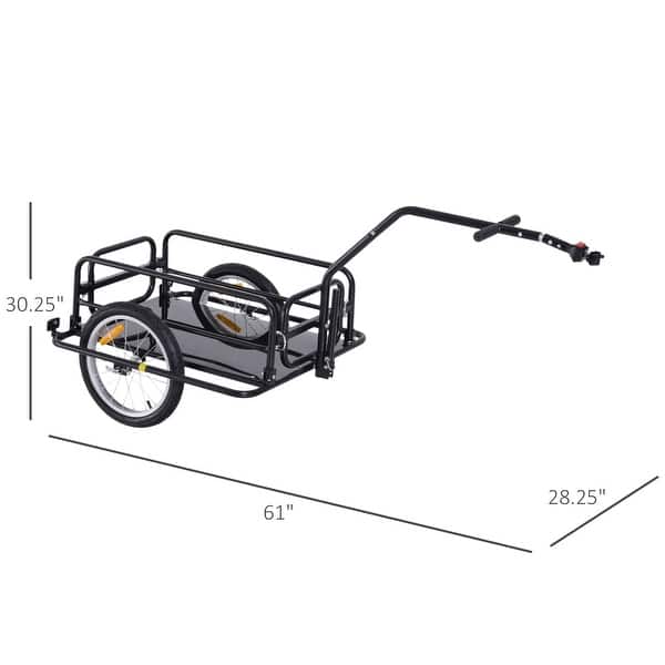 Aosom Folding Bike Cargo Trailer Cart with Seat Post Hitch - Bed Bath ...