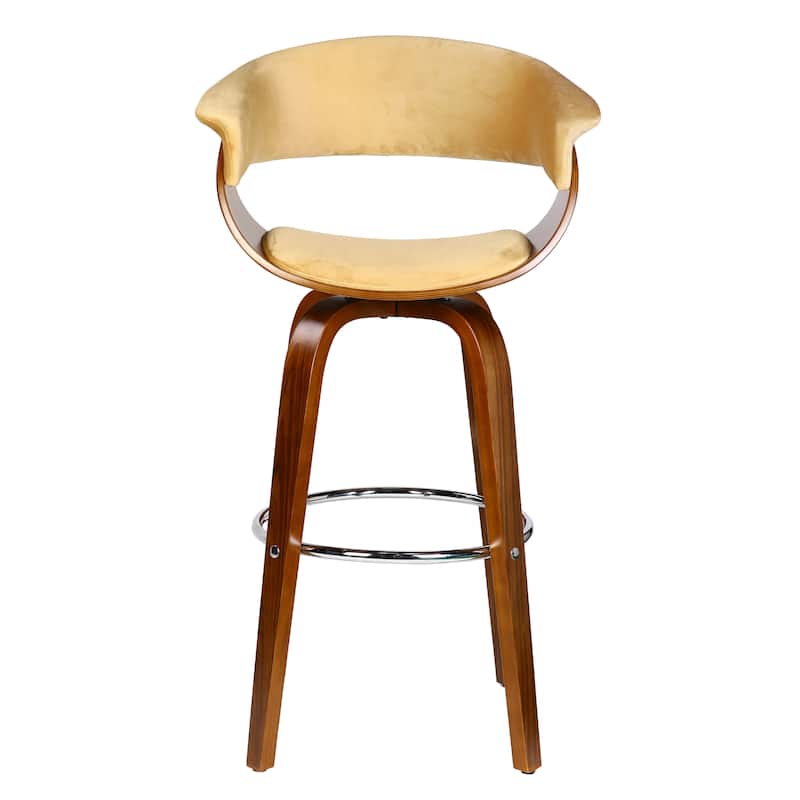 Porthos Home Axel Swivel Bar Stool, Suede Upholstery, Beechwood Legs