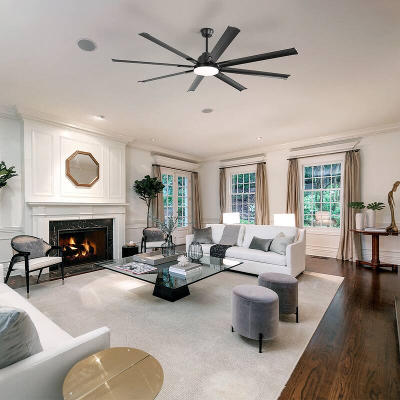 Energy-Efficient Remote Control Ceiling Fan with 6-Speed Reversible DC Motor & Dimmable 3 Color LED Light