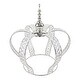 preview thumbnail 2 of 15, Crystal Bead Crown Decor Centerpiece Accent Piece Tabletop 16.25" H x 15.25" D - Silver