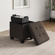 preview thumbnail 131 of 192, Empyrean Tuffted Folding Foot Rest Storage Ottoman Bench with Storage Bins 15 Inch - Brown Fabric