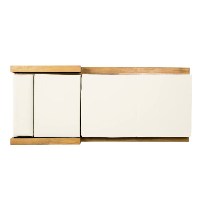 Christopher Knight Home - Modern Outdoor Solid Wood 4-Fold Adjustable Backrest Chaise Lounge with Rope Accents & Foam Cushion