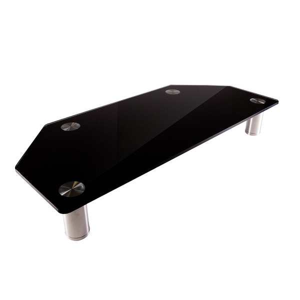 Monoprice Corner Multimedia Stand & Riser, Laptop,Monitor,TV-Black Glass