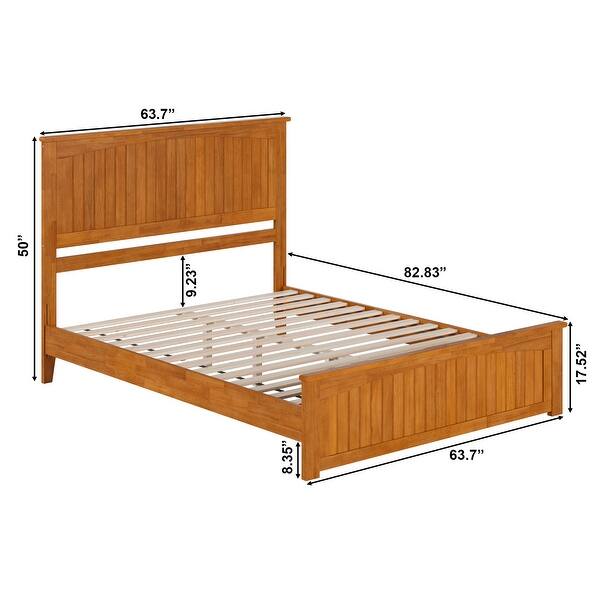 Naples Solid Wood Low Profile Platform Bed with Matching Footboard On
