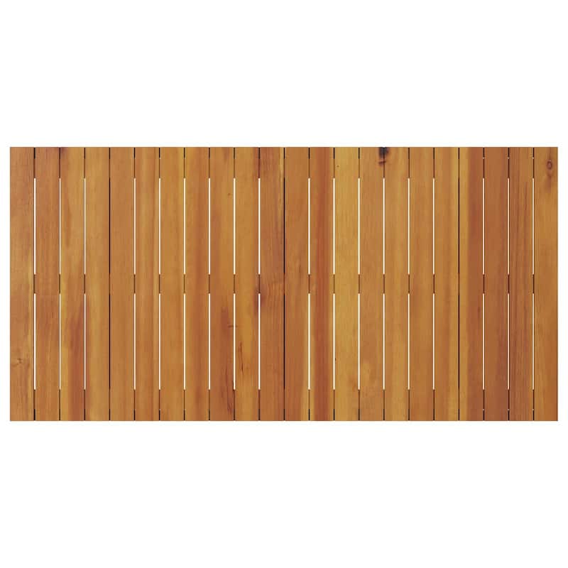 vidaXL Dining Table - Black, 43.3x21.7x24.4 in, Made from Solid Acacia Wood - 43.3 x 21.7 x 24.4 in