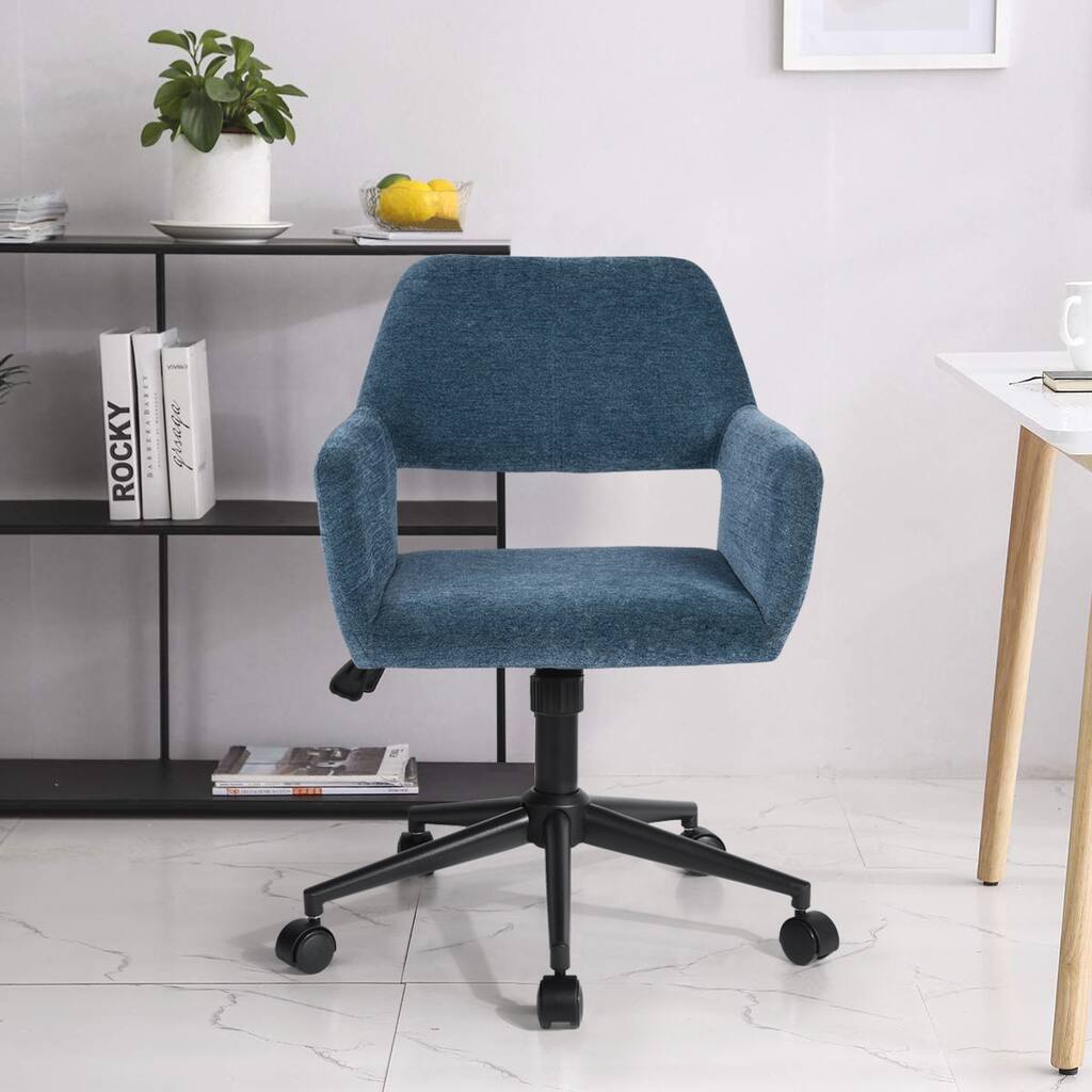 Homylin Modern Velvet Upholstered Task Chair with 360 Degree Swivel ...