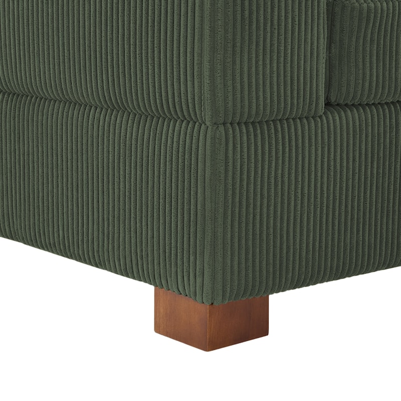 Modern L-Shaped Corduroy Modular Sectional Couch Sofa with Pillows