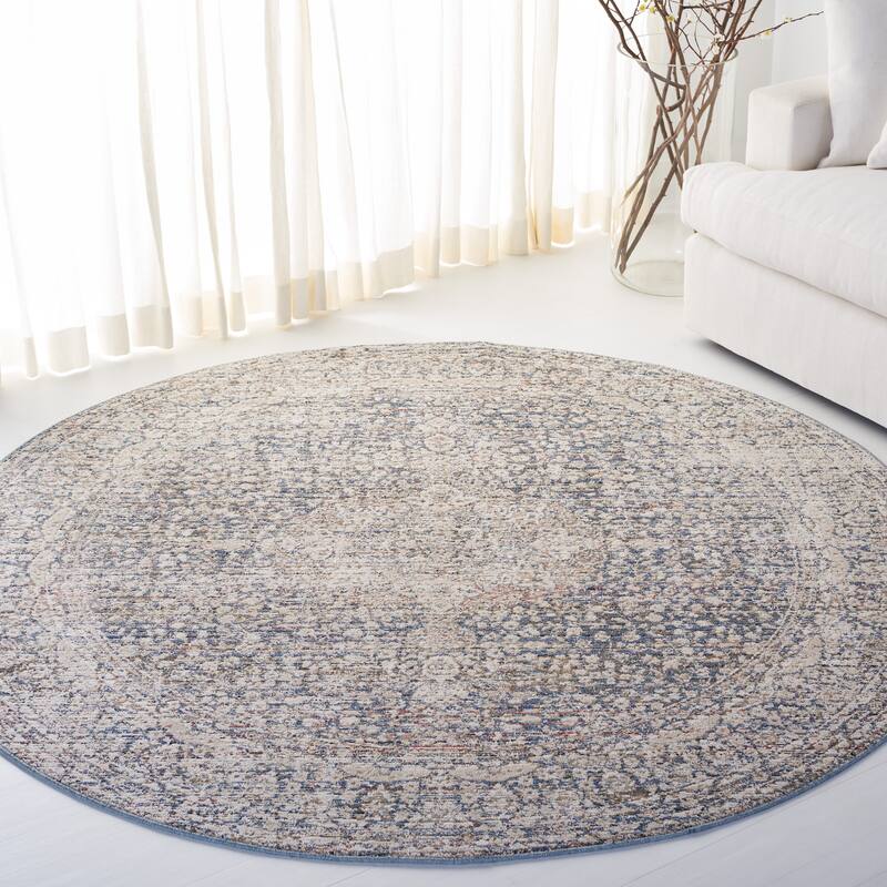 SAFAVIEH Lauren Ralph Lauren Gyrithe Vintage Rug - 6'7" Round - Ivory/Light Olive