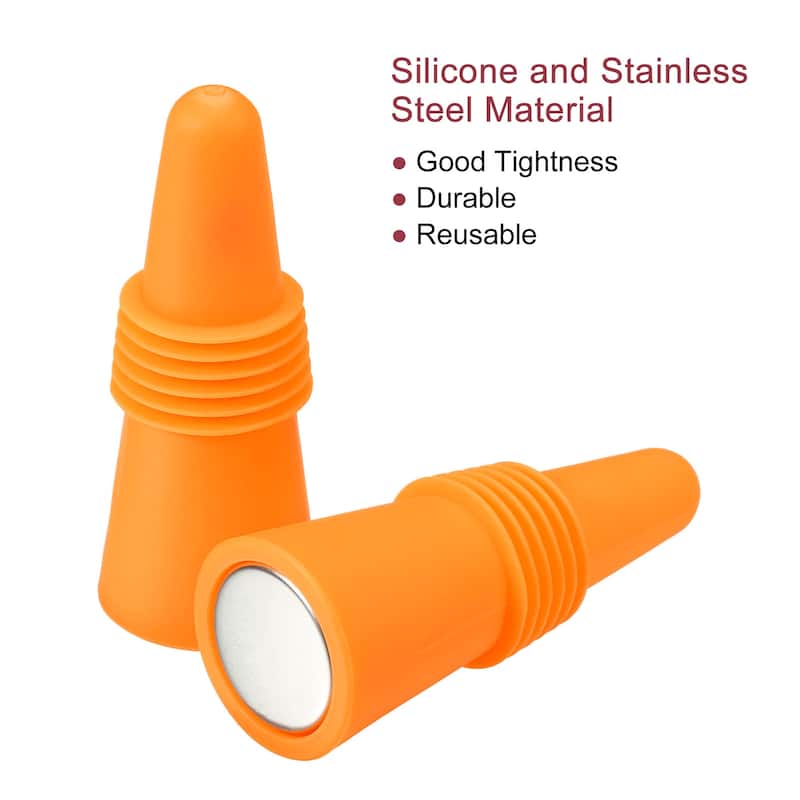 4Pcs Wine Stoppers Silicone Beverage Bottle Sealer Caps Reusable Cover