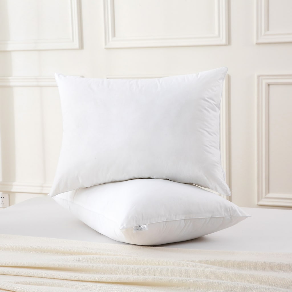 Royal Velvet White Goose Feather Down Blend Pillow, Set of 2