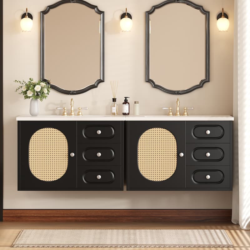 30"Bathroom Vanity with Ceramic Sink,Bathroom Vanity Cabinet with 2 Drawers,Bathroom Vanities Cabinet with Large Storage Space