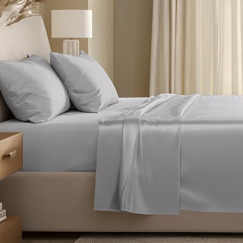 Bare Home Organic Cotton Sheet Set - Silky Smooth Sateen Weave