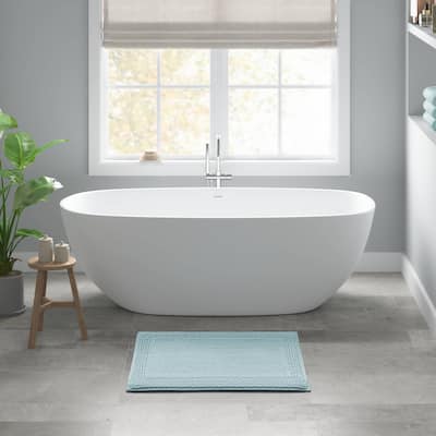1 PCS 20x30"Tufted 3000 GSM Reversible Bath Rug Blue - 3' x 2'