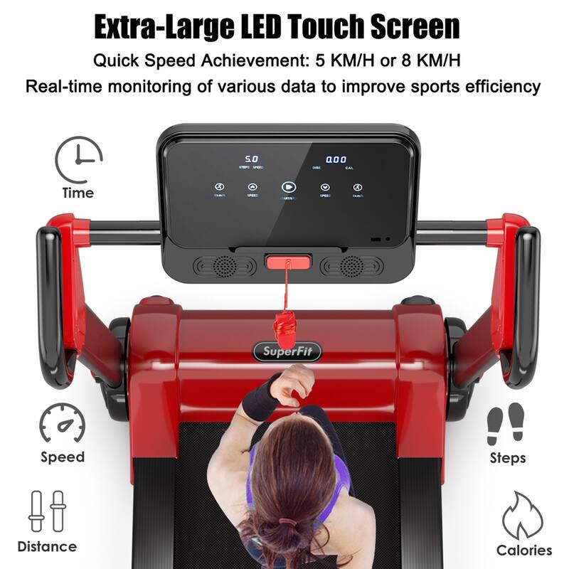 Gymax Folding 2.25HP Electric Treadmill Running Machine w/ LED Display