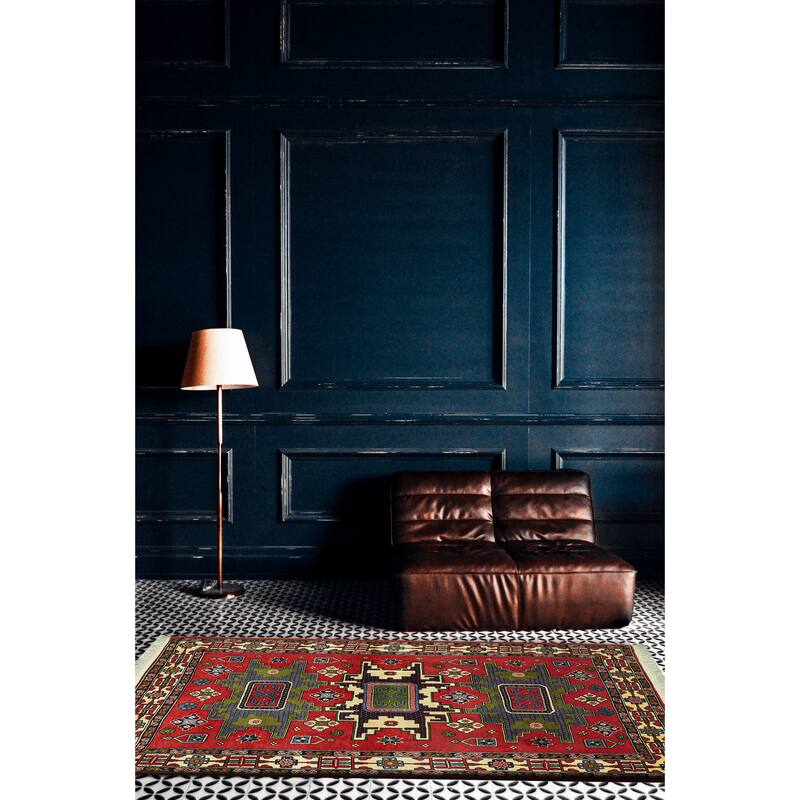 ECARPETGALLERY Hand-knotted Kayseri Vintage Red Wool Rug - 3'6 x 5'2