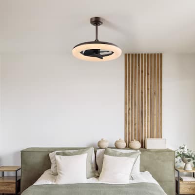21.5" Smart LED Ceiling Fan - 6-Speed, Dimmable, Remote/App Control - 21.5