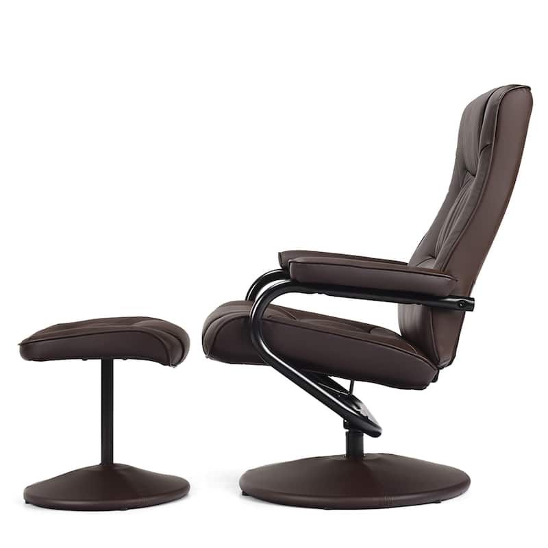 Costway Reclining Chair with Ottoman Lounge Accent Armchair Padded