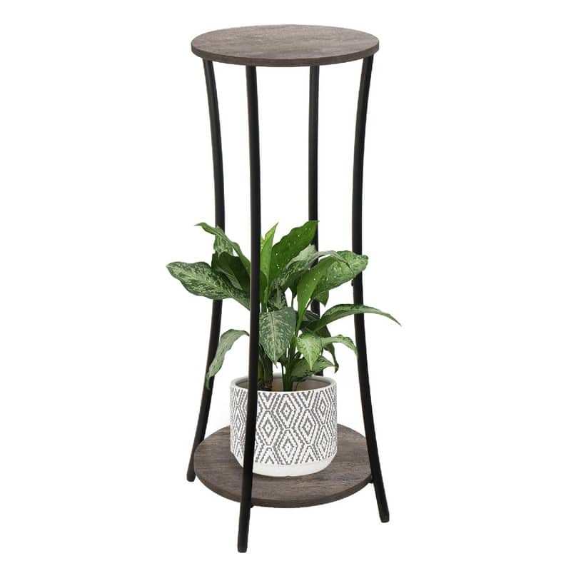 Plant Stand Indoor - 10.23 x 10.23 x 29.9 inches - Grey