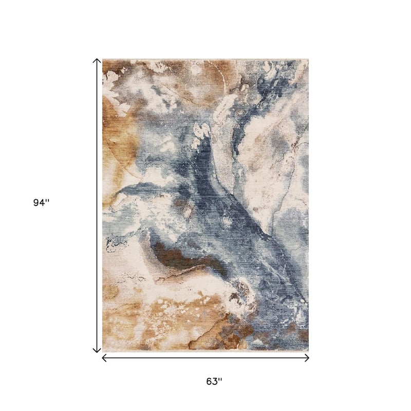 HomeRoots Abstract Modern Rectangle Area Rug - 5' X 8'