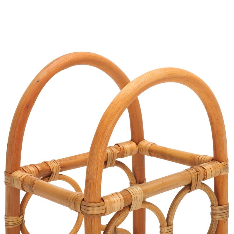 SAFAVIEH Kart Rattan Wine Rack (Fully Assembled) - 10.6 In. W x 7.8 In. D x 23.6 In. H - 11Wx8Dx24H