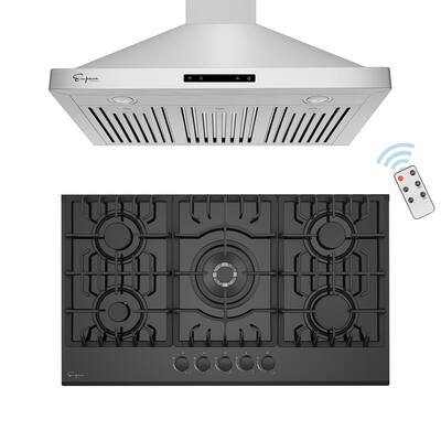 2 Piece Kitchen Appliances Packages Including 36" Gas Cooktop and 36" Wall Mount Range Hood