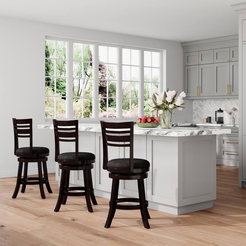 DTY Indoor Living Granby 4-Slat Back Swivel Stool