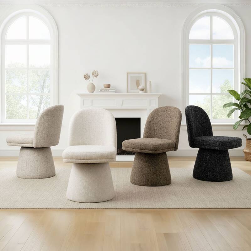Upholstered Swivel Dining Chair(Set of 4)
