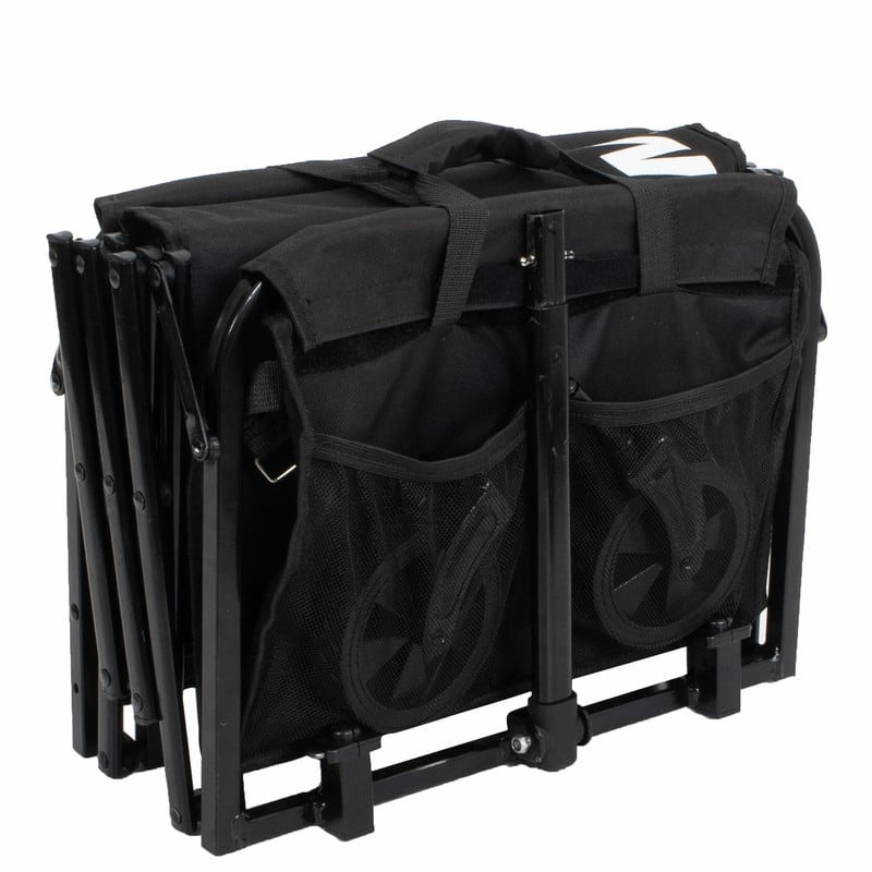 Collapsible Utility Wagon with Wheels, Lightweight Folding Cart with Cup Holders