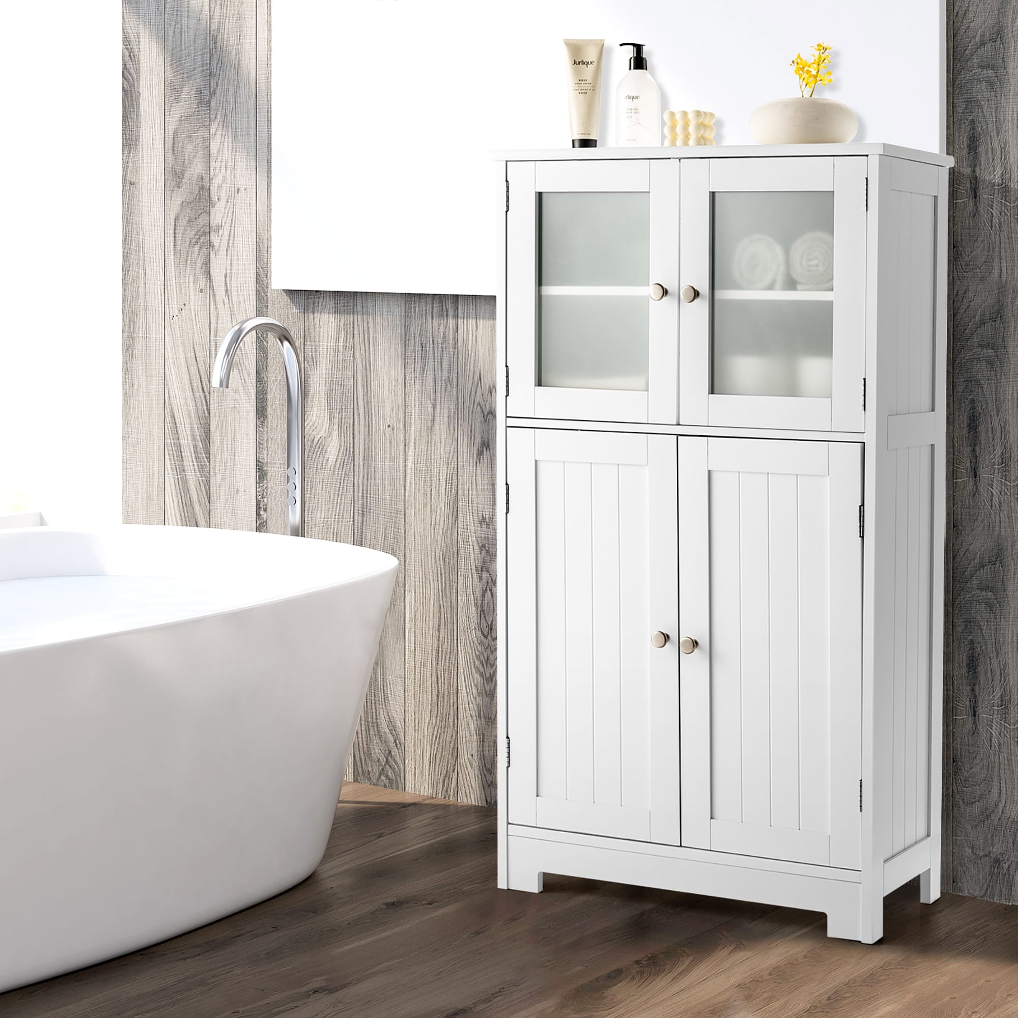 https://ak1.ostkcdn.com/images/products/is/images/direct/7e7d4f2d600a3cb1b816126ecd0c2c3e0d46088d/Bathroom-Floor-Cabinet-Freestanding-Storage-Cabinet-with-4-Glass-Doors.jpg