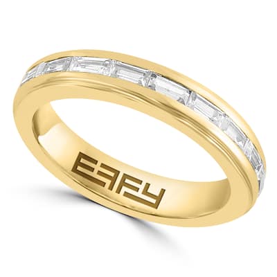 EFFY Men's Gold-Plated 925 Sterling Silver Zircon Ring - White