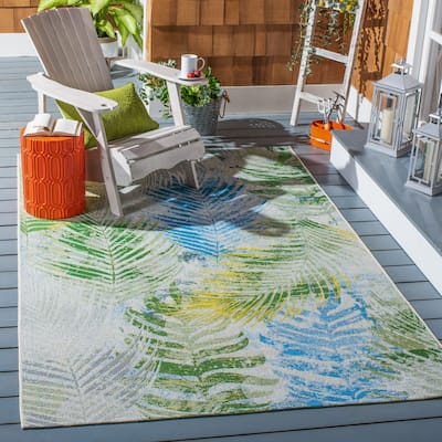 SAFAVIEH Summer Palmey Tropical Indoor/ Outdoor Waterproof Patio Backyard Rug