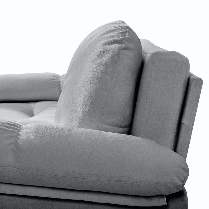 GDFStudio - 3-in-1 Chenille 75.59" Convertible Sofa Bed Queen Size