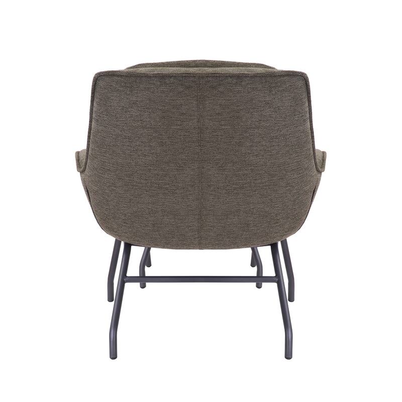 Porthos Home Alson Fabric Accent Chair and Ottoman Set with Steel Legs