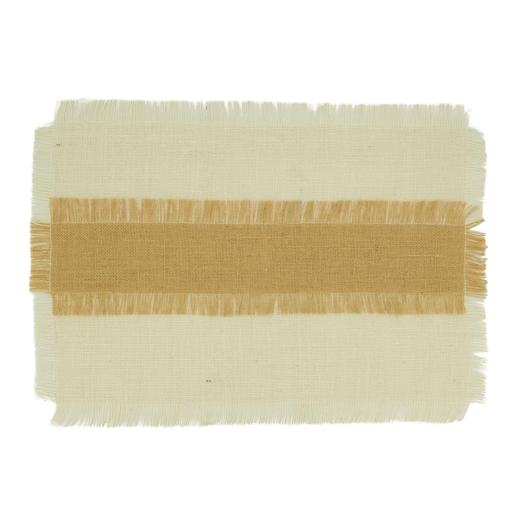 Banded Design Jute Placemats (Set of 4)