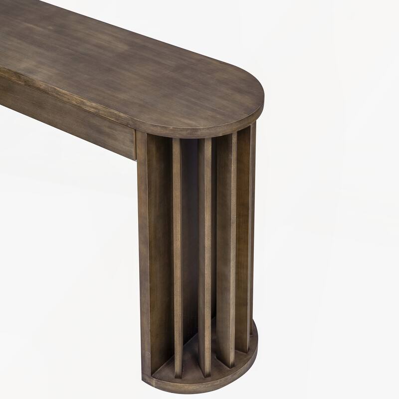 59-inch Long Console Table with Oak Veneer