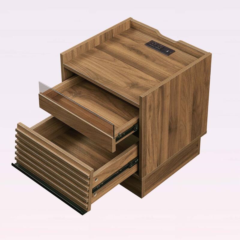 Bedside Table with 2 Drawers for Bedroom or Living Room