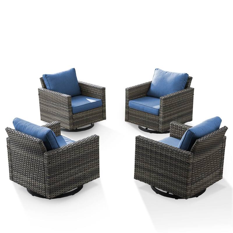 Outdoor Swivel Glider Chairs with Soft Cushion