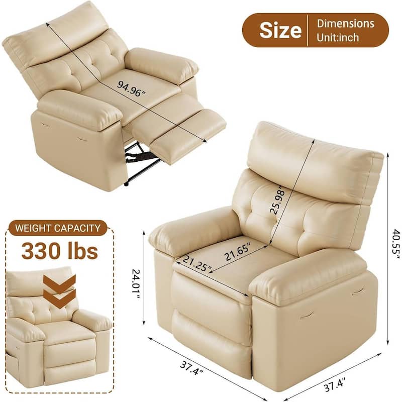 360 Swivel Rocking Chair Massage Recliner Sofa Chair for Living Room, Nursery