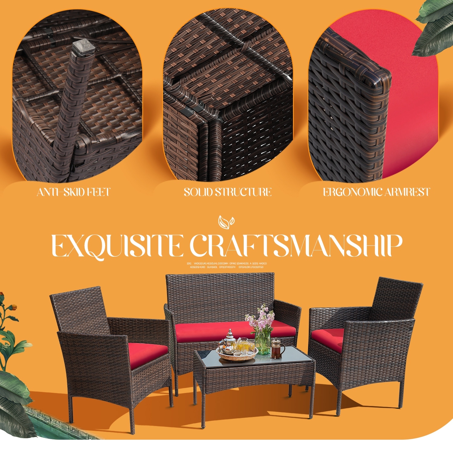 Homall 4 hotsell pieces outdoor patio