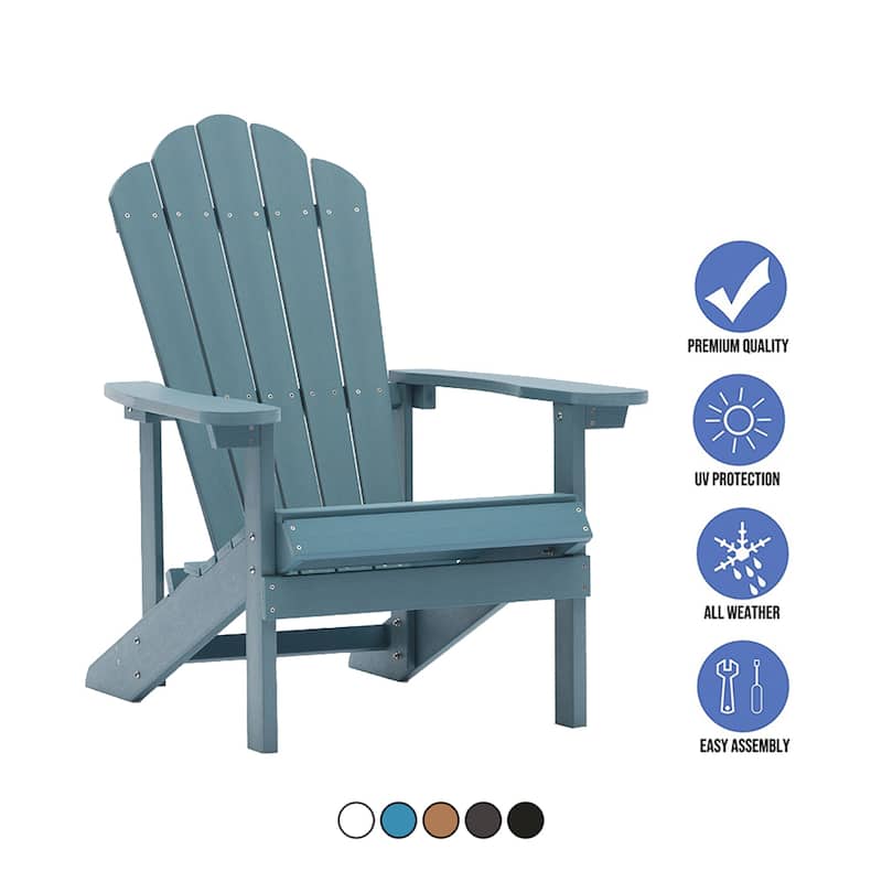 Clihome Outdoor Patio Slat HIPS Adirondack Chair