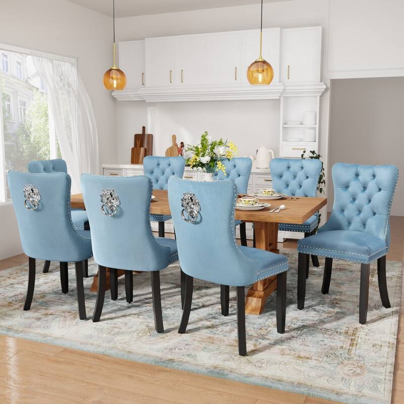 Tufted Naliheads Solid Wood Upholstered Dining Chairs (Set of 4)