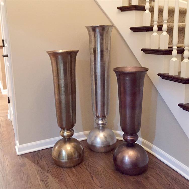 Allan Andrews Gold Oversized Trumpet Vase - 38H x 10W x 10D