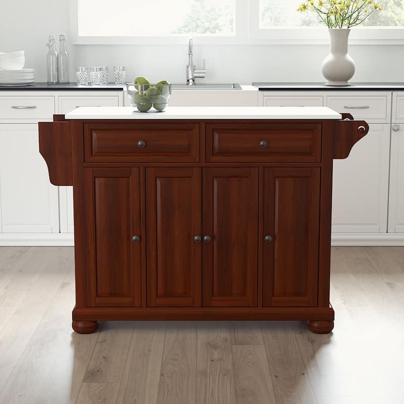 Crosley Alexandria Granite Top Full Size Kitchen Island/Cart - 52 "W x	18 "D x 34 "H