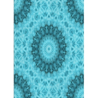 Ahgly Company Machine Washable Transitional Dark Turquoise Green Area ...