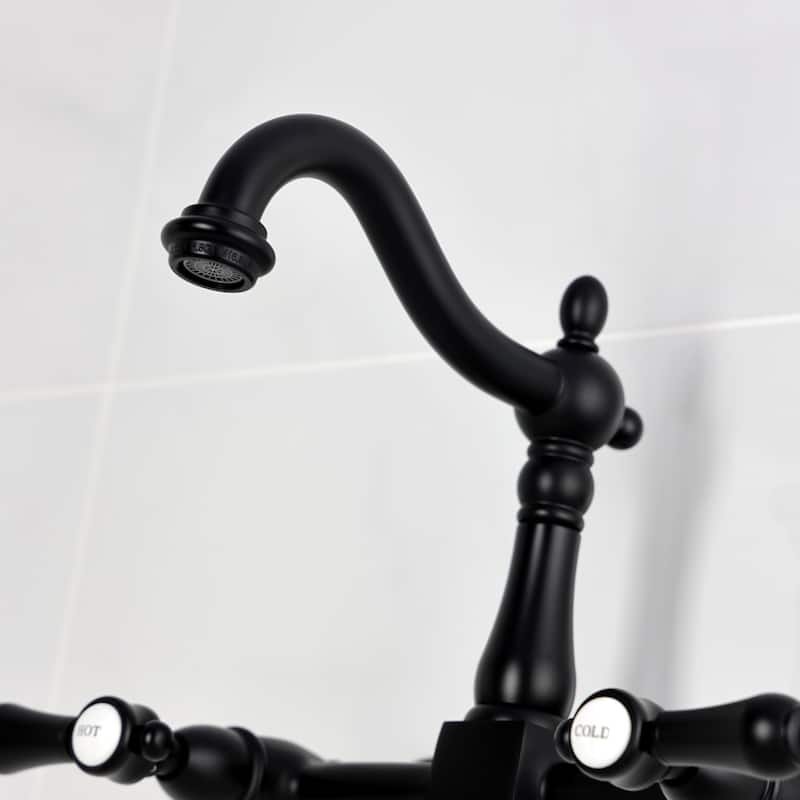 Heirloom Two-Handle 2-Hole Wall Mount Bridge Kitchen Faucet