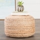 preview thumbnail 6 of 26, Juniper Home Saba Round Jute Pouf Ottoman/Foot Stool Beige