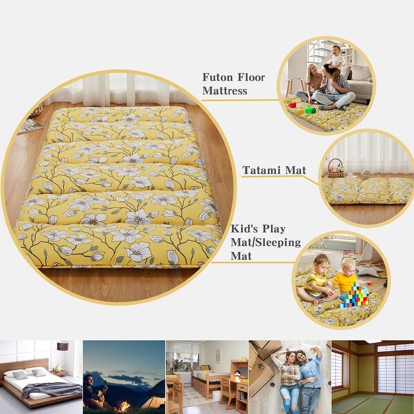 Japanese Style Futon Floor Mattress for Home Camping - Bed Bath