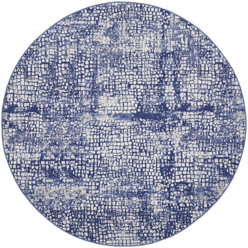 Power Loomed Geometric Abstract Modern Stain Resistant Area Rug - 96' X '96' X '0.39